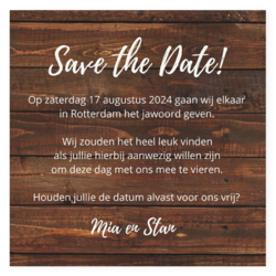 Save the date kaart groene bladeren