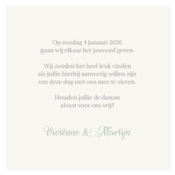 Save the date kaart oud groen