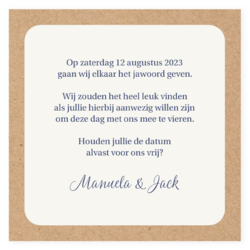 Save the date met kraft look