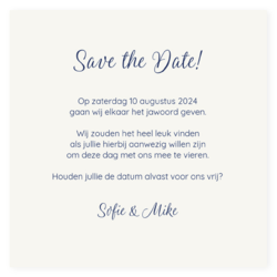 Save the date blauwe aquarelvlek