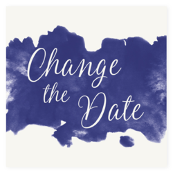 Change the date blauwe aquarelvlek