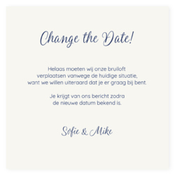 Change the date blauwe aquarelvlek