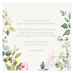 Save the date kaart aquarel bloemen