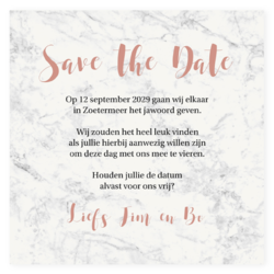 Save the date chique marmer rose