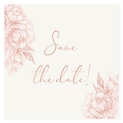 Save the date kaart rose bloemen