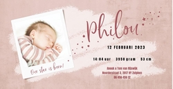 Geboortekaartje Philou - It's a girl!