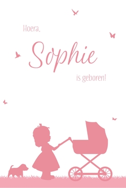 Poster 2 silhouet grote zus en baby zusje