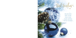 Mix & Match Kerstkaart - Blauwe kerstballen