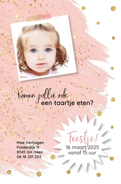 Uitnodiging - Waterverf met glitter 188003