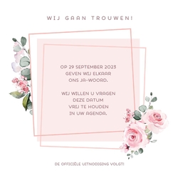 Save the Date - Vierkant met bloemen