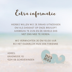 Save the date kaart parelmoerpapier