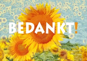 Bedankt kaart zonnebloemen