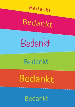 Bedankt kaart gekleurde vlakken bedankt