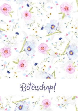 beterschapskaart bloemen roze paars