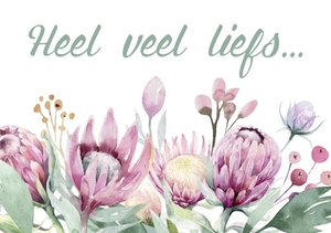 Bloemenrand watercolor paars 