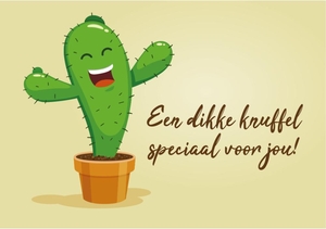 Dikke knuffel kaart cactus