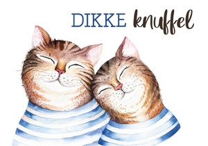 Dikke knuffel kaart met katten