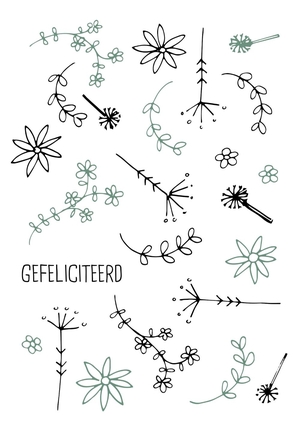 Felicitatiekaart illustratie botanisch