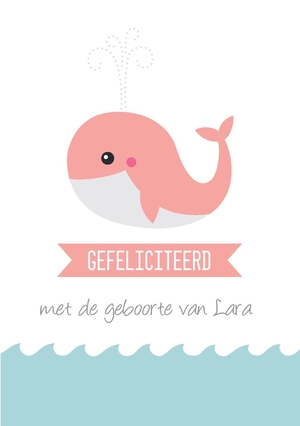 Felicitatie geboorte meisje walvis