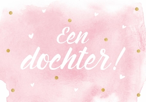 Felicitatiekaart dochter op aquarel roze