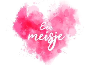 Felicitatiekaart geboorte hart roze