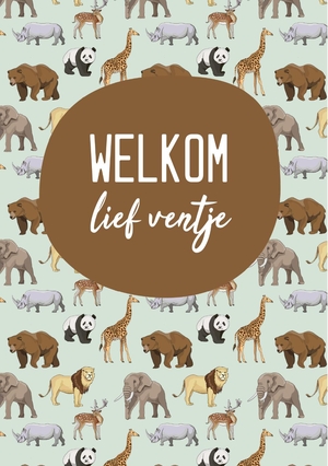 Geboorte felicitatiekaart dieren