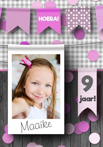 Gefeliciteerd foto jarige roze