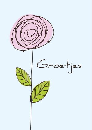 Groetjes kaart met bloem