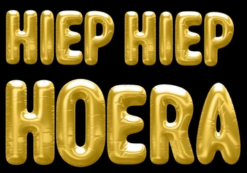 Gouden ballonen hiep hiep hoera