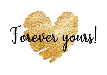 Valentijnskaart gouden hart forever yours