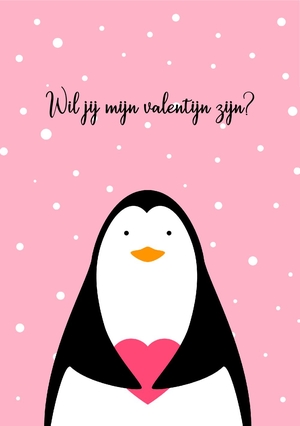 Pinguin hart valentijn