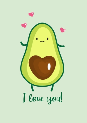 Liefdeskaart avocado