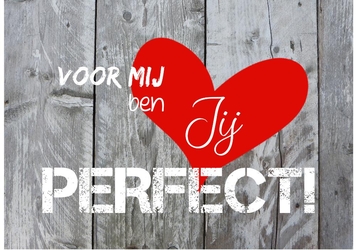 Liefdeskaart hout voor mij ben jij perfect 