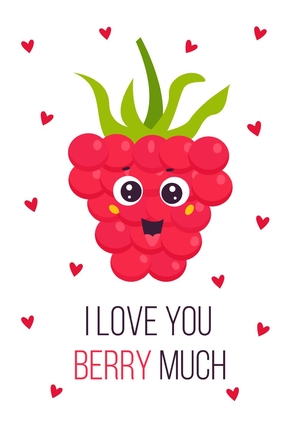 Liefdeskaart I love you berry much