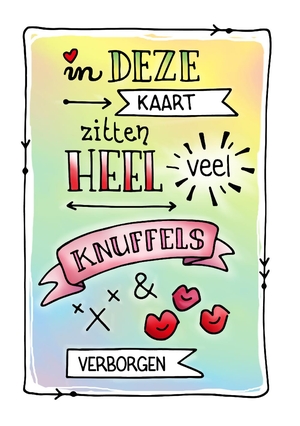 Liefdeskaart knuffels en kusjes verborgen