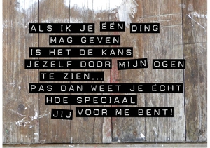 Liefdeskaart woorden speciaal