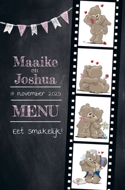 Menukaart - Filmstrip met beertjes op schoolbord 1270154