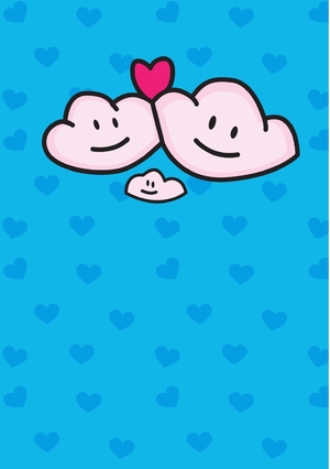 Geboorte felicitatiekaart love clouds