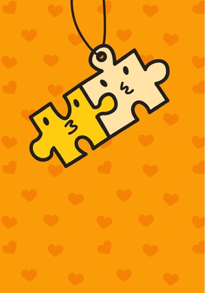 Liefdeskaart love puzzle