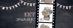 Servetring - Filmstrip met beertjes op schoolbord 1270159