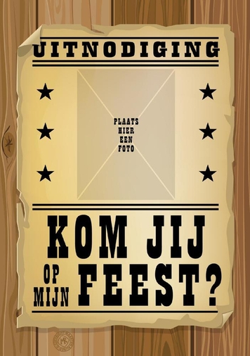 Uitnodigingskaart wanted poster foto