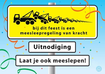 Uitnodigingskaart meesleepregeling verkeersbord