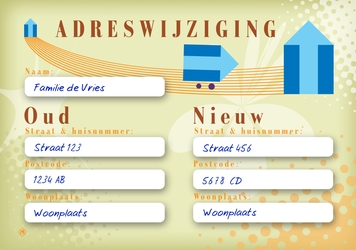 Verhuiskaart adreswijziging oud en nieuw