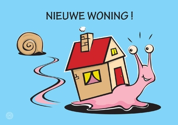 Verhuiskaart nieuwe woning slak