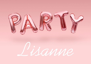 Verjaardagskaart roze party