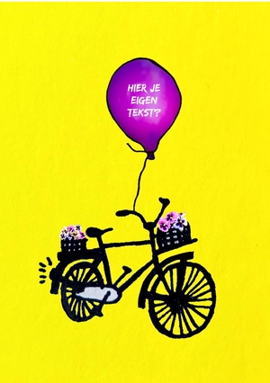 fiets ! viooltjes en ballon