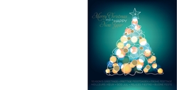 Mix & Match Kerstkaart - Bokeh met outline kerstboom