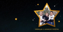 Kerstkaart starry night kerstster met foto 