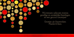 Kerstkaart stijlvolle feestdagen rood en goud