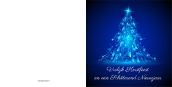 Blauwe kerstboom glas